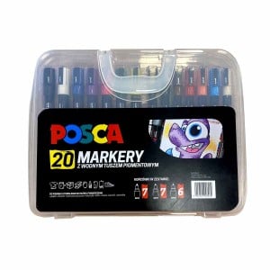 Posca komplet 20 markerów w walizce - komplet markerów pigmentowych