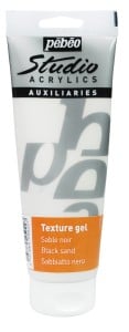 Studio Acrylic Texture Gel Black Sand - medium teksturujące