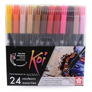 Koi Coloring Brush Pen Set 24 kol - zestaw markerów pędzelkowych
