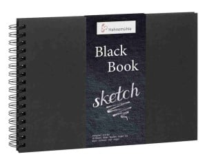 BlackBook Sketch Book  250g 30ark - szkicownik z czarnym papierem Hahnemuhle