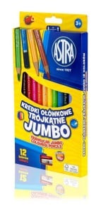 ASTRA Kredki trójkątne JUMBO 12 kolorów