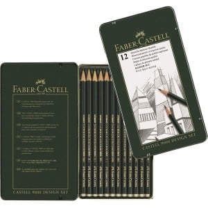 Komplet ołówków Castell 9000 Design Set - 12 tardości 5B - 5H