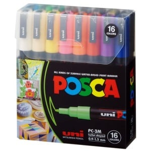 Posca Markers PC-3M 16 kolorów BASIC - komplet markerów
