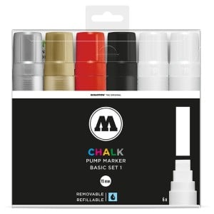 Molotow Chalk Marker Basic Set 1 15mm - komplet 6 markerów kredowych