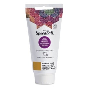 Speedball Fabric Block Printing Ink Metallic Gold - farba graficzna lino do tkanin