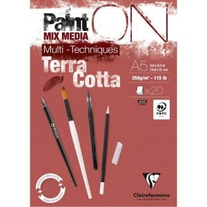 Blok Paint'On Terracota 250g 20ark - blok do technik mieszanych