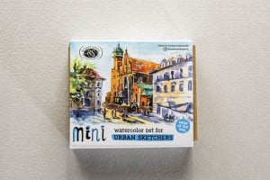 Aquarius Mini Urban Sketchers Set Blue 8 x 1/2 kostki - komplet akwareli