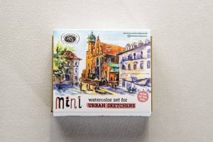 Aquarius Mini Urban Sketchers Set Pink 8x1/2 kostki - komplet akwareli