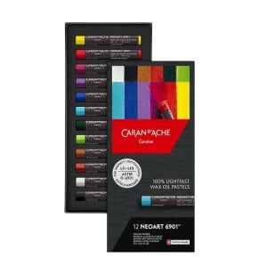 Caran d"Ache Neoart 6901 12 kolorów - komplet pasteli woskwo-olejnych