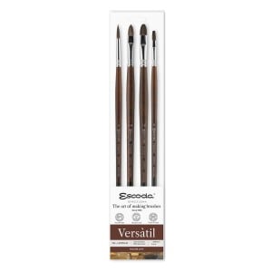 Escoda Versatil Set 4szt Oil&Acrylic - komplet pędzli do farb olejnych i akrylowych