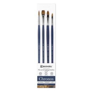 Escoda Chronos Set 4szt Oil&Acrylic - komplet pędzli do farb olejnych i akrylowych