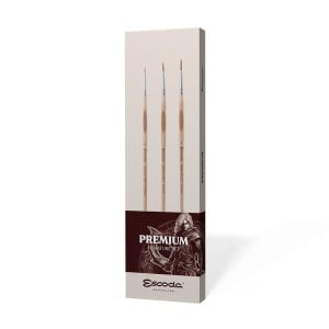 Escoda  Premium Miniature Set 3 szt - komplet pędzli Reserva miniature