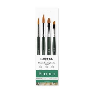 Escoda Barroco Set 4szt Watercolor - komplet pędzli do farb akwarelowych