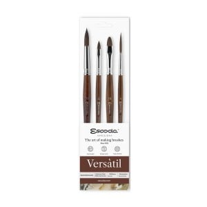 Escoda Versatil Set 4szt Watercolor - komplet pędzli do farb akwarelowych