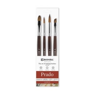 Escoda Prado Set 4szt Watercolor - komplet pędzli do farb akwarelowych