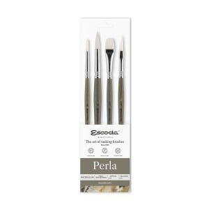 Escoda Perla Set 4szt Watercolor - komplet pędzli do farb akwarelowych