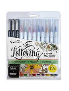 Speedball Hand Lettering Brush Marker 12szt - pisaki pędzelkowe kaligraficzne