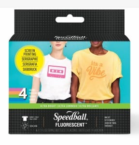 Speedball Fabric Screen Printing Fluorescent Set 4x59ml - komplet farb do sitodruku na tkaninach