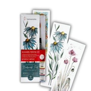 Watercolour Bookmark Pad 300g CP 15ark + 3xHoradam  1/2 kostki + Pędzel - blok akwarelowy do zakładek Hahnemuhle