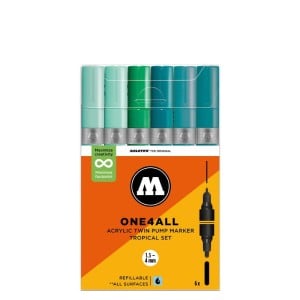 Molotow ONE4ALL Twin Basic Tropical Set - komplet 6 markerów akrylowych