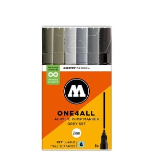 Molotow ONE4ALL 127HS Grey Set - komplet 6 markerów akrylowych