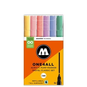 Molotow ONE4ALL 127HS Pastel Clasic Set - komplet 6 markerów akrylowych