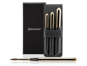 Escoda Reserva Travel 3 brush set Leather Case - komplet pędzli