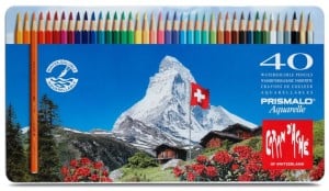 Caran d'Ache Prismalo Aquarelle 40 kolorów - komplet kredek w metalowym pudełku