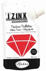 IZINK Diamond Farba brokatowa Czerwona 80 ml