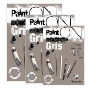 Blok Paint'On  Gris 250g 30ark - blok z szarym papierem