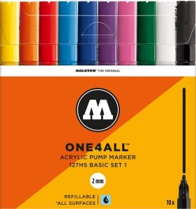Molotow ONE4ALL 127HS Basic-Set 1 - komplet 10 markerów akrylowych