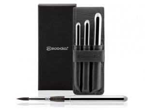 Escoda ULTIMO Travel 3 brush set Leather Case - komplet pędzli