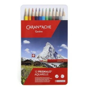 Caran d'Ache Prismalo Aquarelle 12 kolorów - komplet kredek w metalowym pudełku