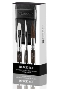 Escoda Black Synthetic Travel Brush Set
