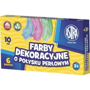 Farby dekoracyjne o perłowym połysku 6x10ml - komplet farb plakatowych