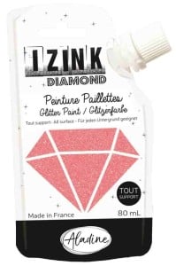 IZINK Diamond Farba brokatowa Koralowa 80 ml