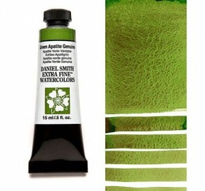 197 Green Apatite Genuine, akwarela Daniel Smith
