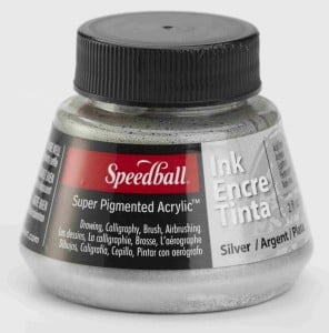 Speedball Tusz "Super Pigmented Acrylic Ink" Silver 59 ml