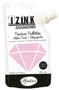 IZINK Diamond Farba brokatowa Pastelowo Różowa 80 ml