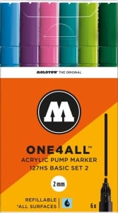 Molotow ONE4ALL 127HS Basic Set 2 - komplet 6 markerów akrylowych