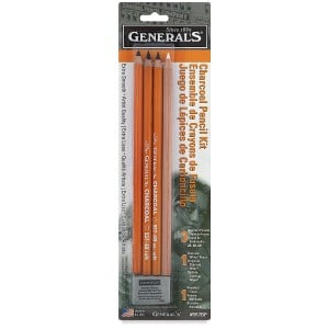 General's Charcoal Pencil Kit - komplet węgli w drewnie
