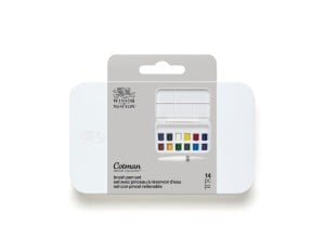 W&N Cotman Brush Pen Set 12 półkostek + akcesoria - komplet farb akwarelowych