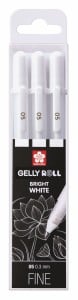 Pisaki żelowe Gelly Roll Białe 3 x 05 (0,3mm) - komplet