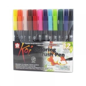 Koi Coloring Brush Pen Set 12 kol - zestaw markerów pędzelkowych