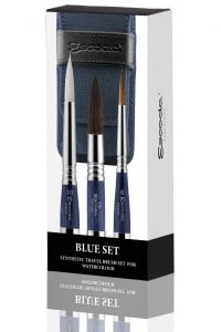Escoda Blue Synthetic Travel Brush Set