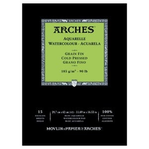 Arches Aquarelle CP Natural White 185g 15 ark. Blok Akwarelowy