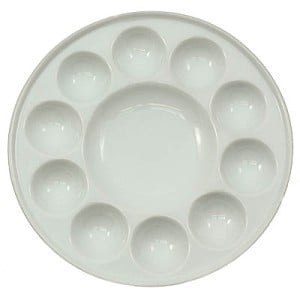 Paleta porcelanowa - okrągła z pokrywką 19 cm