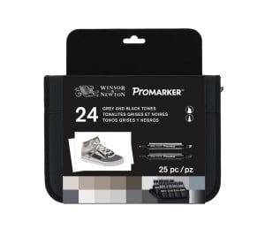 ProMarker Grey and Black - komplet 24 markerów + etui