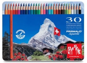 Caran d'Ache Prismalo Aquarelle 30 kolorów - komplet kredek w metalowym pudełku