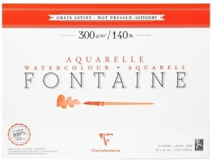 Clairefontaine "Fontaine" 300g 12ark HP 100% bawełna - blok akwarelowy